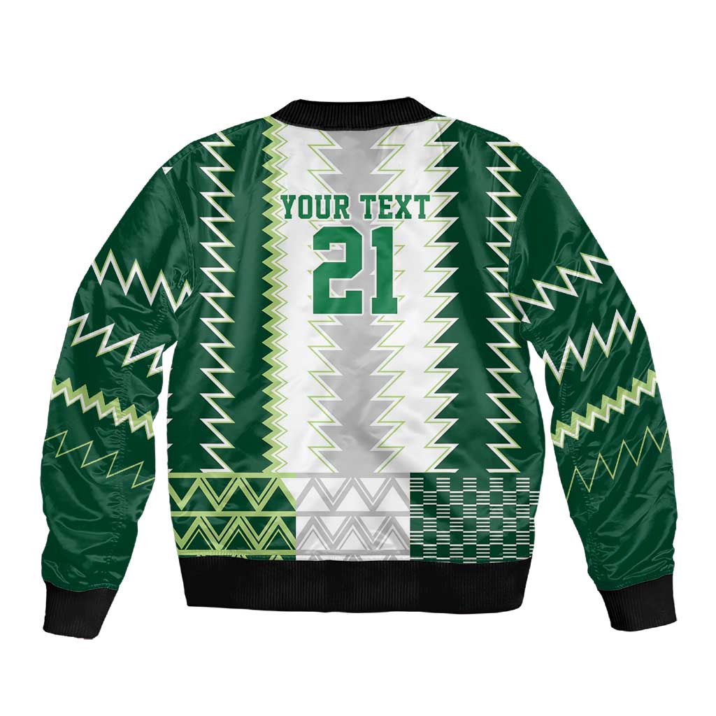 Custom Football African Nigeria Sleeve Zip Bomber Jacket Classic 20-21 Home Jersey - African Pride