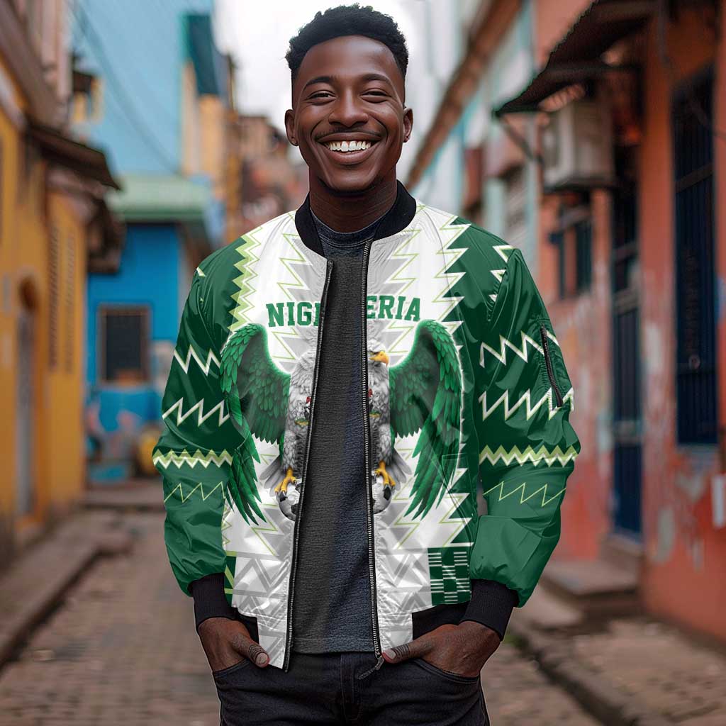 Custom Football African Nigeria Sleeve Zip Bomber Jacket Classic 20-21 Home Jersey - African Pride