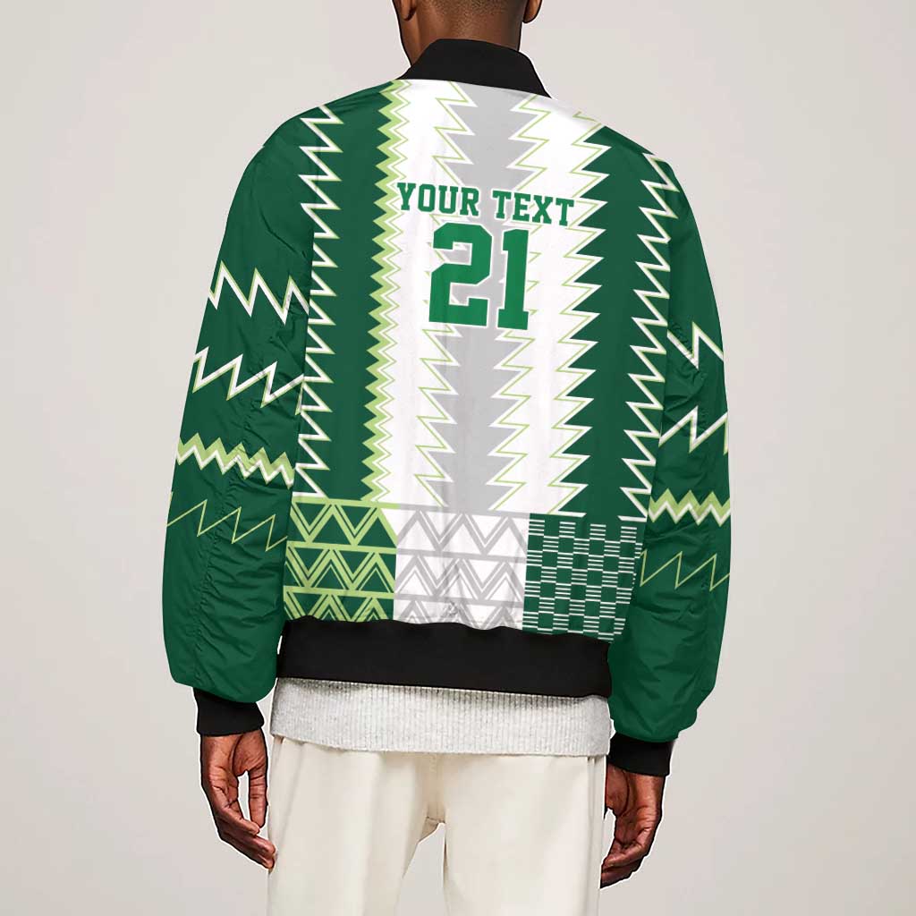 Custom Football African Nigeria Sleeve Zip Bomber Jacket Classic 20-21 Home Jersey - African Pride