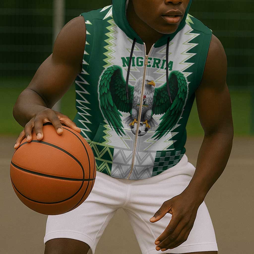 Custom Football African Nigeria Sleeveless Zip Hoodie Classic 20-21 Home Jersey - African Pride