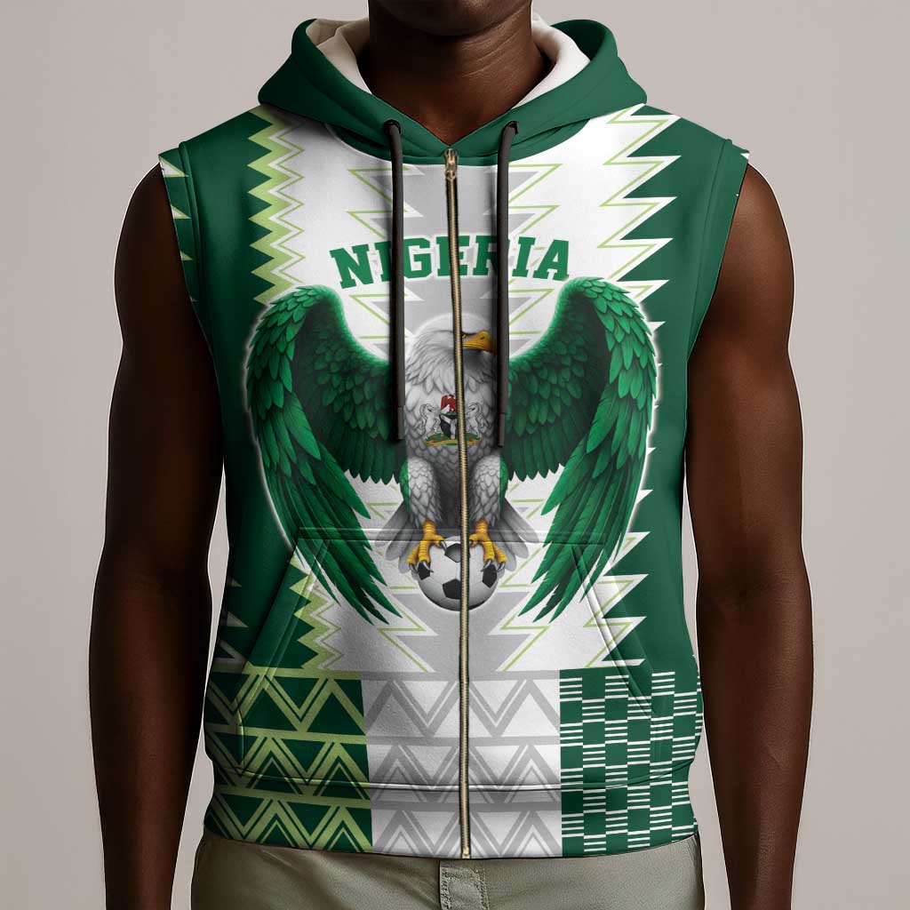 Custom Football African Nigeria Sleeveless Zip Hoodie Classic 20-21 Home Jersey - African Pride