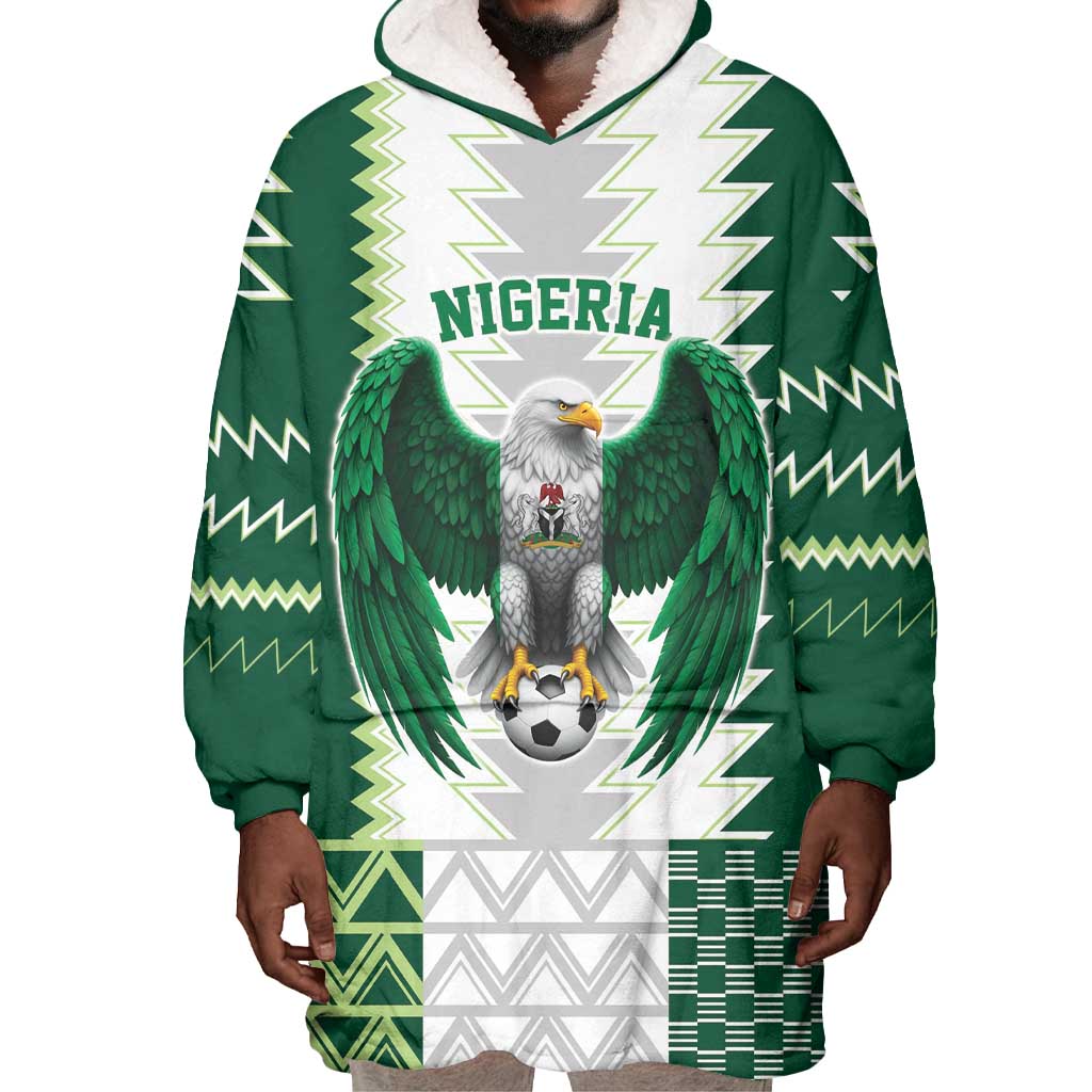Custom Football African Nigeria Wearable Blanket Hoodie Classic 20-21 Home Jersey - African Pride