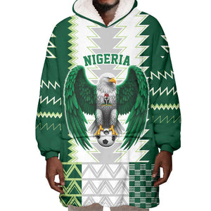 Custom Football African Nigeria Wearable Blanket Hoodie Classic 20-21 Home Jersey - African Pride