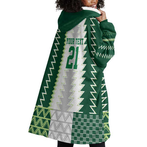 Custom Football African Nigeria Wearable Blanket Hoodie Classic 20-21 Home Jersey - African Pride
