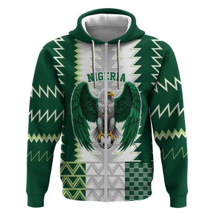 Custom Football African Nigeria Zip Hoodie Classic 20-21 Home Jersey - African Pride
