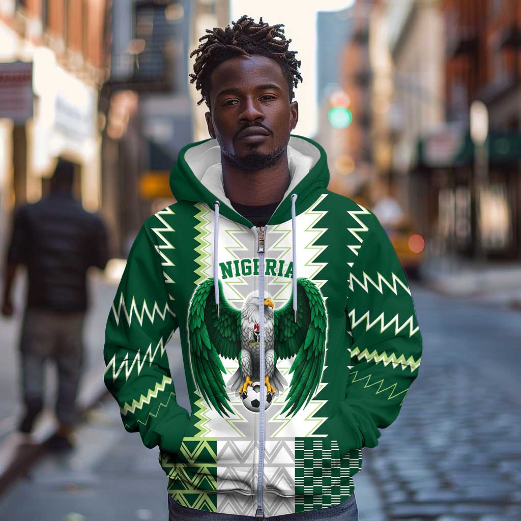 Custom Football African Nigeria Zip Hoodie Classic 20-21 Home Jersey - African Pride