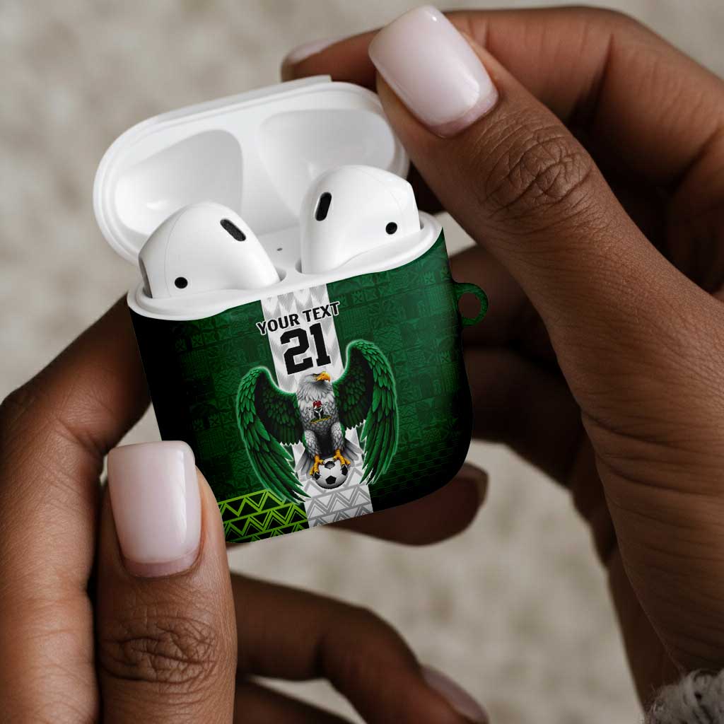 Custom Football African Nigeria AirPods Case Retro Nigeria 20-21 Eagle Flag Motif