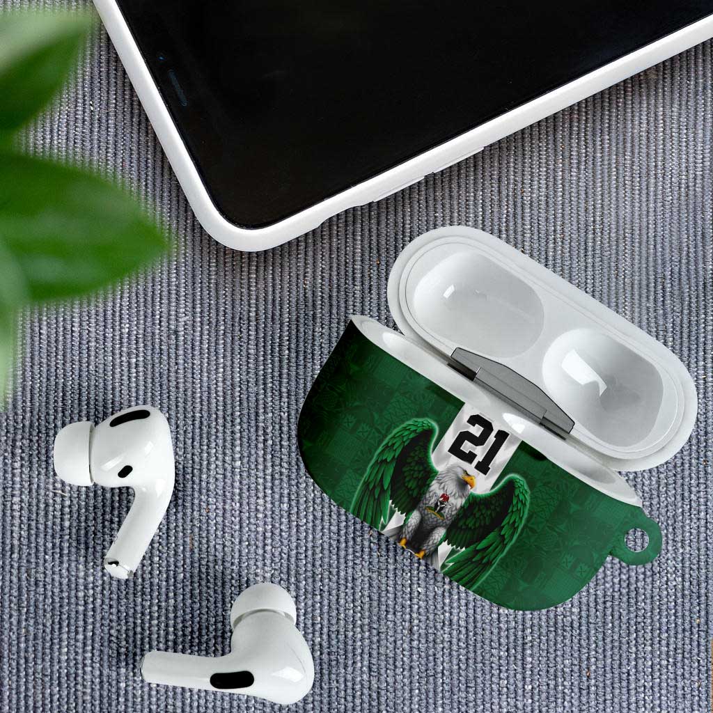Custom Football African Nigeria AirPods Case Retro Nigeria 20-21 Eagle Flag Motif
