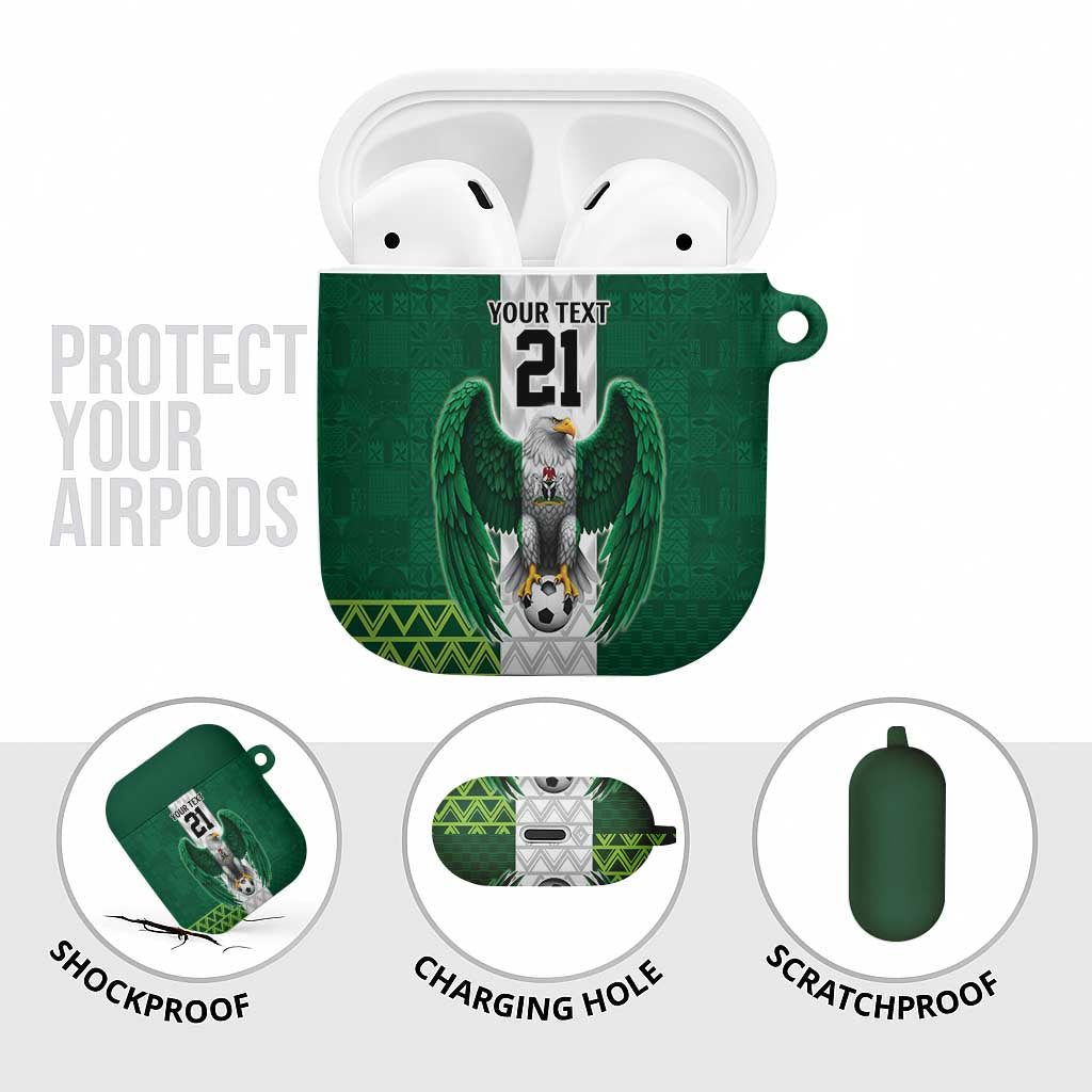 Custom Football African Nigeria AirPods Case Retro Nigeria 20-21 Eagle Flag Motif