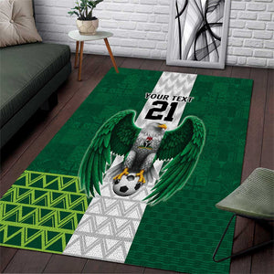 Custom Football African Nigeria Area Rug Retro Nigeria 20-21 Eagle Flag Motif - African Pride