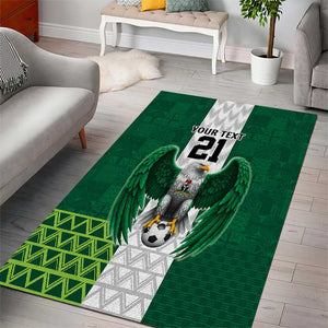Custom Football African Nigeria Area Rug Retro Nigeria 20-21 Eagle Flag Motif - African Pride
