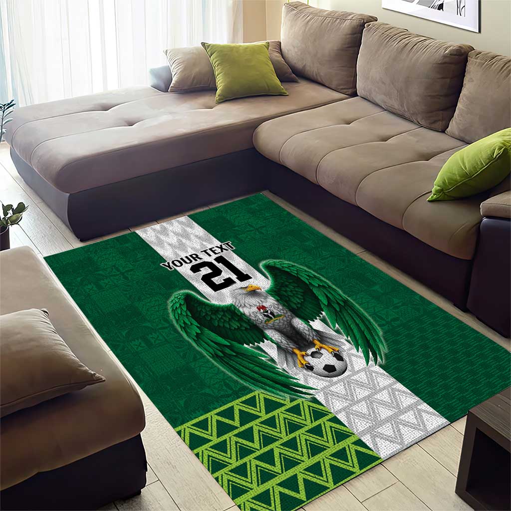 Custom Football African Nigeria Area Rug Retro Nigeria 20-21 Eagle Flag Motif - African Pride