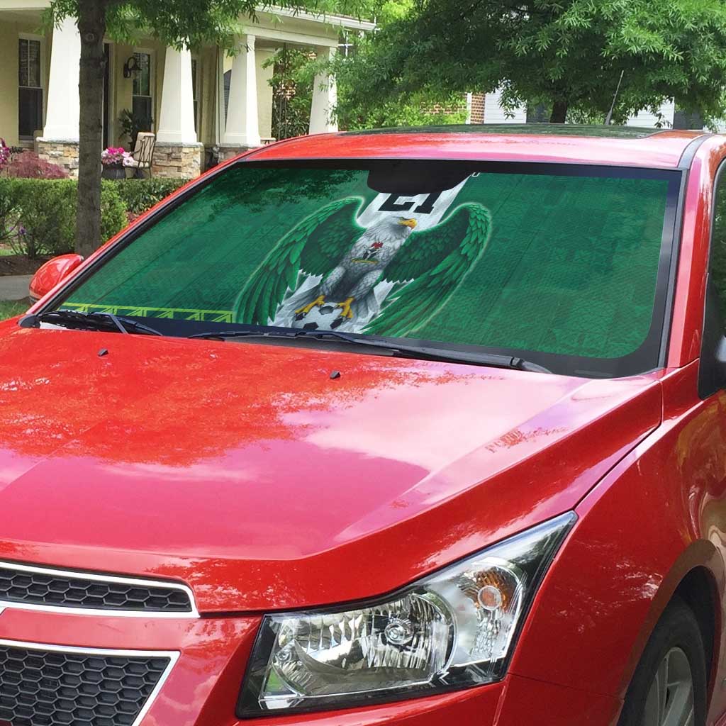 Custom Football African Nigeria Auto Sun Shade Retro Nigeria 20-21 Eagle Flag Motif