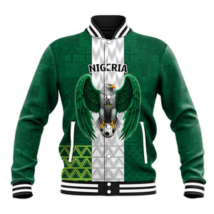 Custom Football African Nigeria Baseball Jacket Retro Nigeria 20-21 Eagle Flag Motif - African Pride