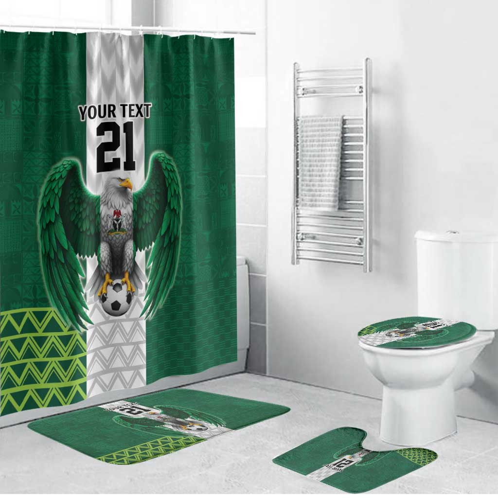 Custom Football African Nigeria Bathroom Set Retro Nigeria 20-21 Eagle Flag Motif