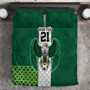 Custom Football African Nigeria Bedding Set Retro Nigeria 20-21 Eagle Flag Motif - African Pride