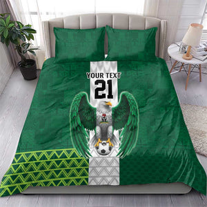 Custom Football African Nigeria Bedding Set Retro Nigeria 20-21 Eagle Flag Motif - African Pride