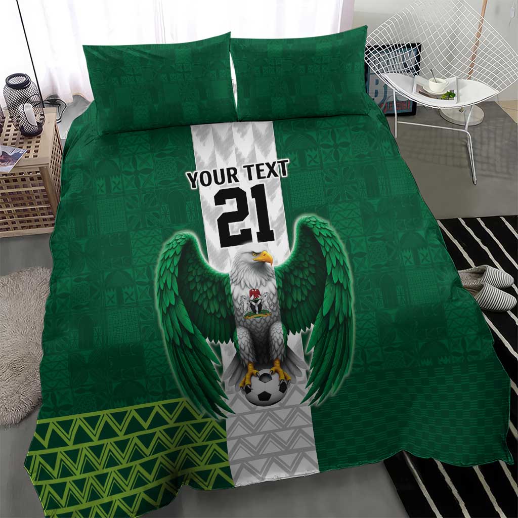 Custom Football African Nigeria Bedding Set Retro Nigeria 20-21 Eagle Flag Motif - African Pride