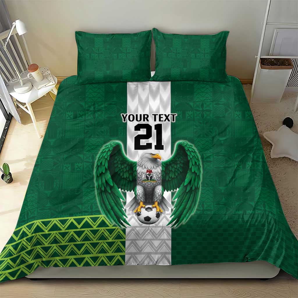 Custom Football African Nigeria Bedding Set Retro Nigeria 20-21 Eagle Flag Motif - African Pride
