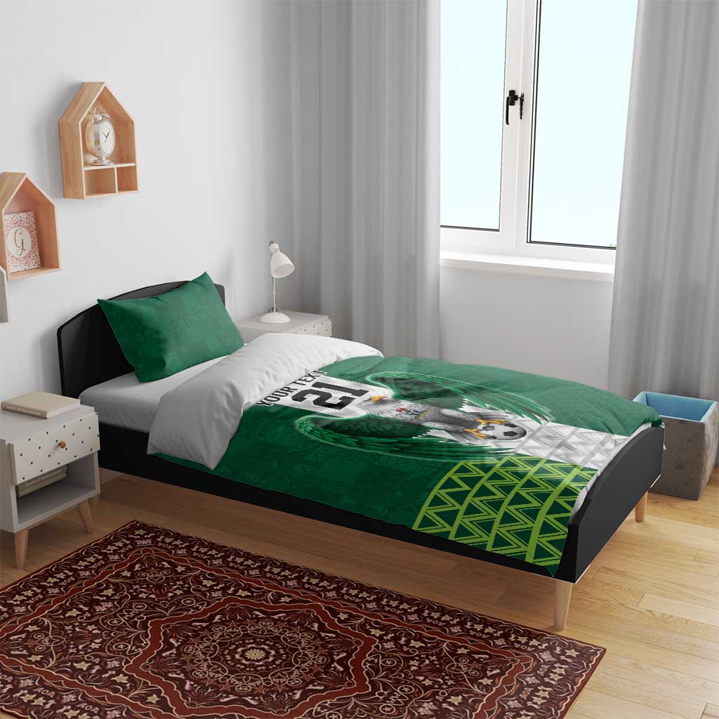 Custom Football African Nigeria Bedding Set Retro Nigeria 20-21 Eagle Flag Motif - African Pride