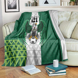 Custom Football African Nigeria Blanket Retro Nigeria 20-21 Eagle Flag Motif - African Pride