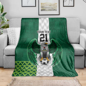 Custom Football African Nigeria Blanket Retro Nigeria 20-21 Eagle Flag Motif - African Pride