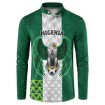 Custom Football African Nigeria Button Sweatshirt Retro Nigeria 20-21 Eagle Flag Motif
