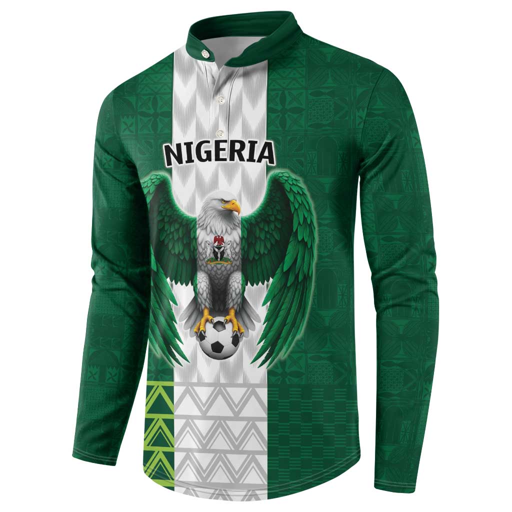 Custom Football African Nigeria Button Sweatshirt Retro Nigeria 20-21 Eagle Flag Motif