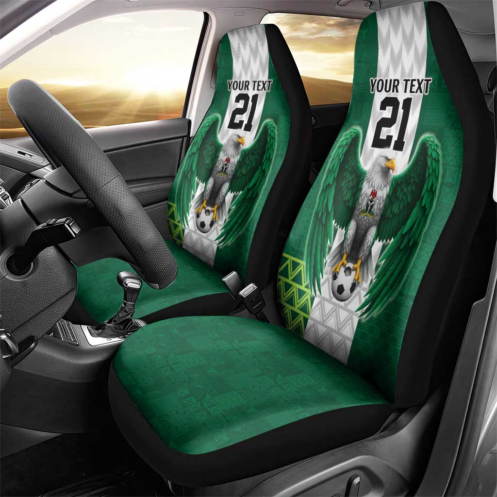 Custom Football African Nigeria Car Seat Cover Retro Nigeria 20-21 Eagle Flag Motif - African Pride