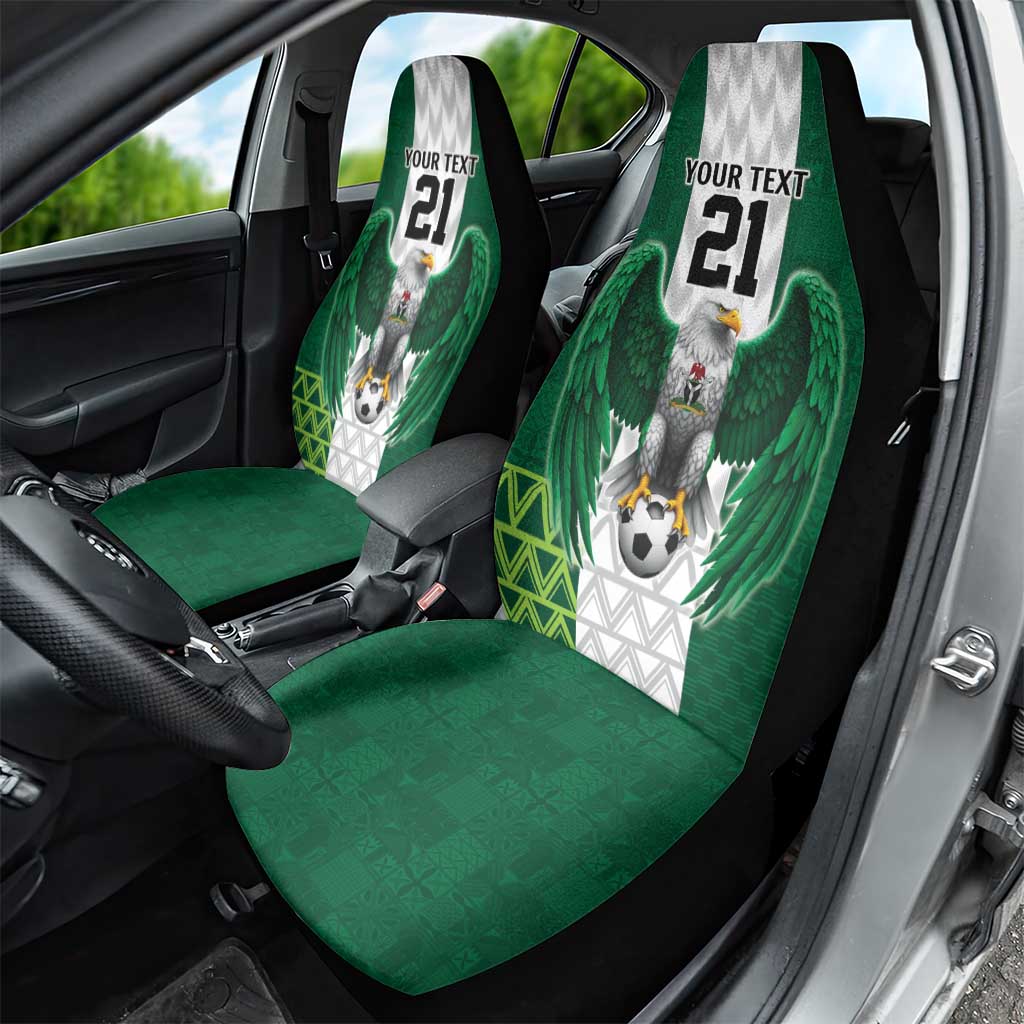 Custom Football African Nigeria Car Seat Cover Retro Nigeria 20-21 Eagle Flag Motif - African Pride