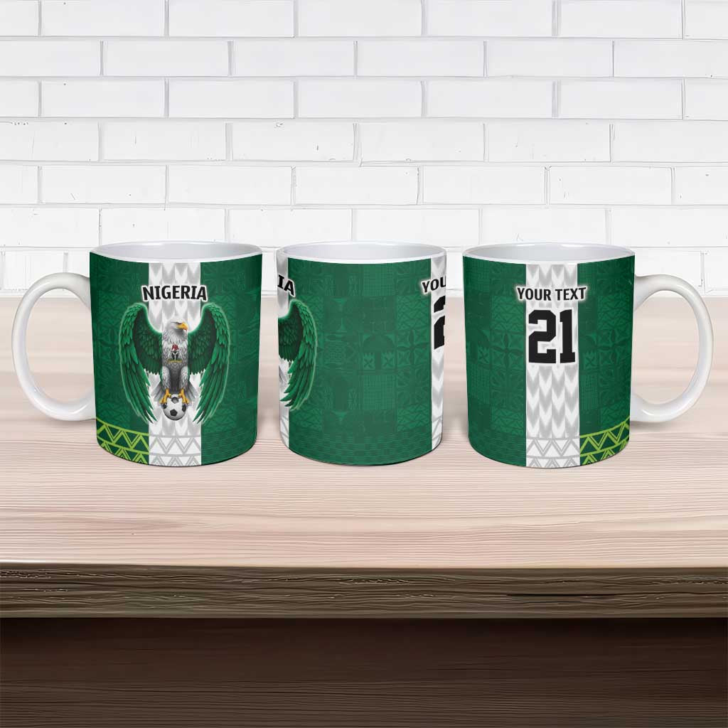Custom Football African Nigeria Ceramic Mug Retro Nigeria 20-21 Eagle Flag Motif