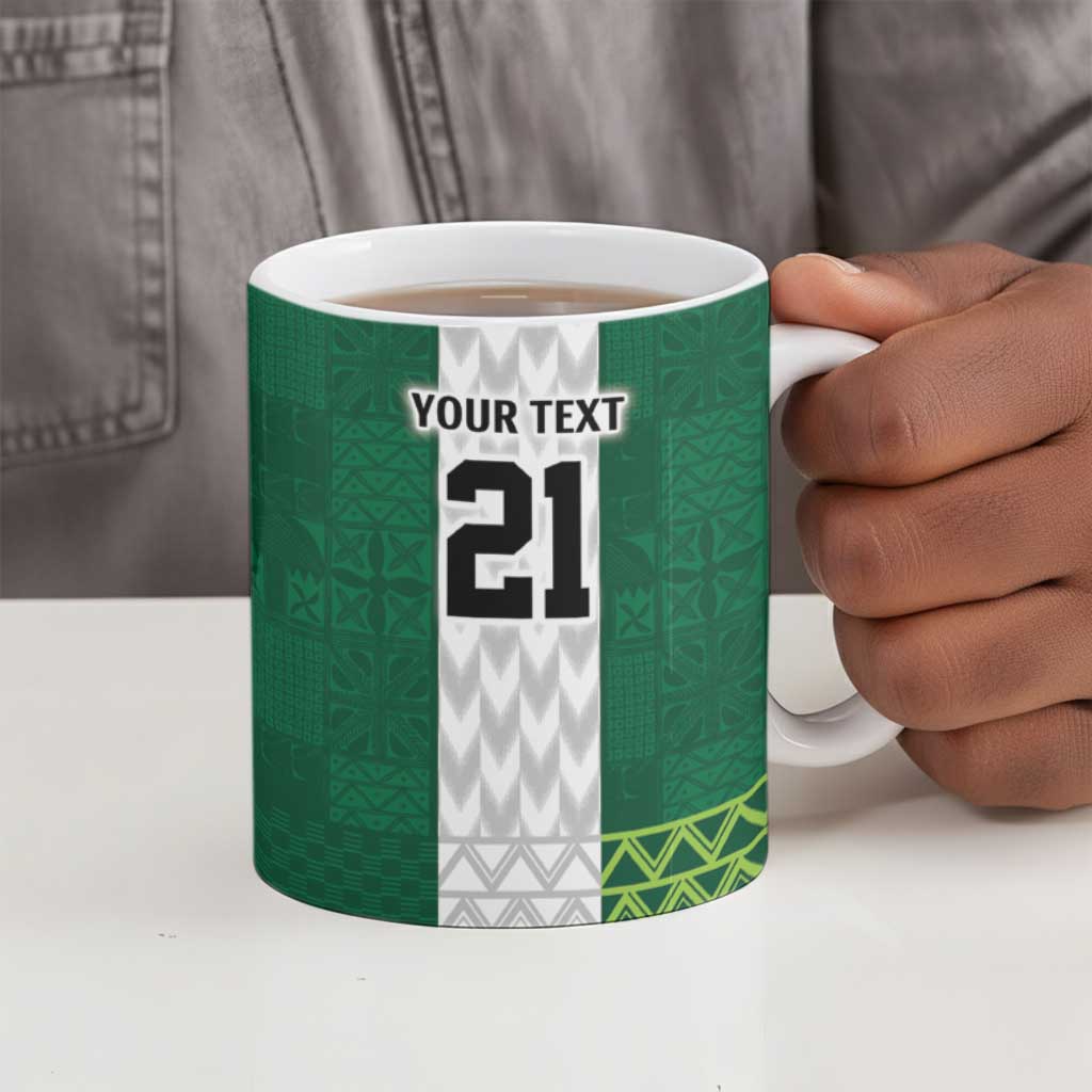 Custom Football African Nigeria Ceramic Mug Retro Nigeria 20-21 Eagle Flag Motif