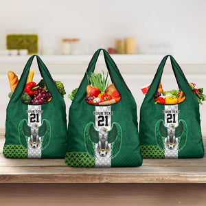 Custom Football African Nigeria Grocery Bag Retro Nigeria 20-21 Eagle Flag Motif - African Pride