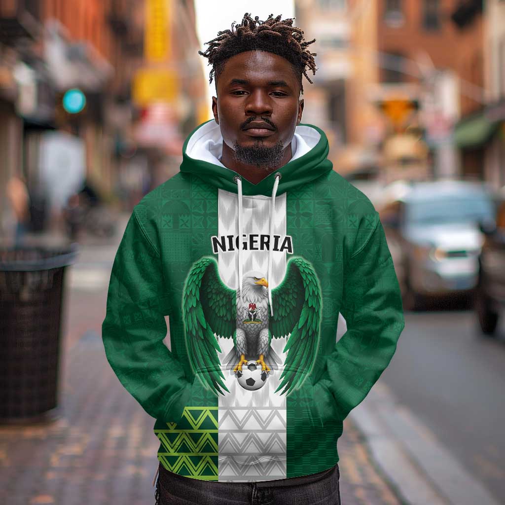 Custom Football African Nigeria Hoodie Retro Nigeria 20-21 Eagle Flag Motif - African Pride