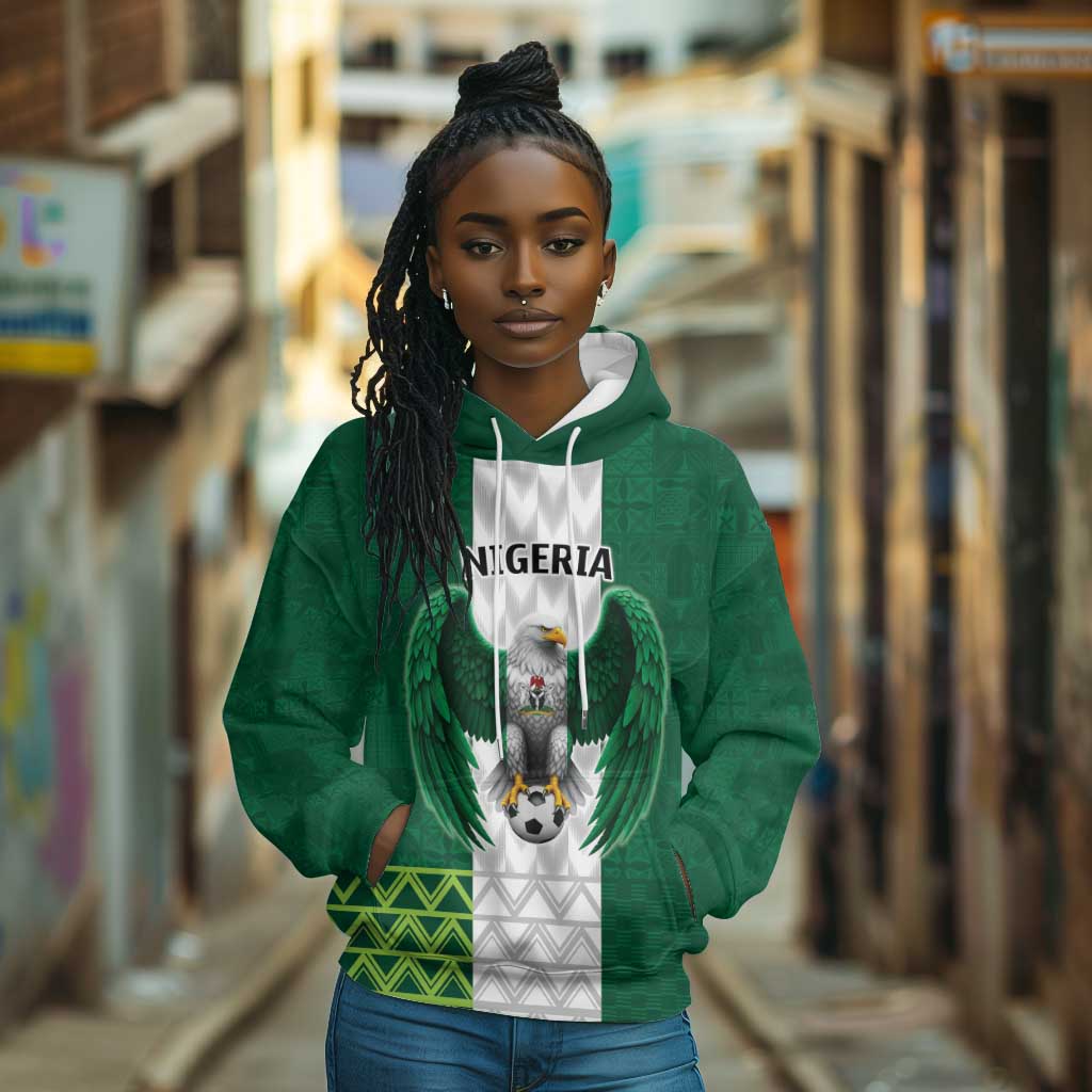 Custom Football African Nigeria Hoodie Retro Nigeria 20-21 Eagle Flag Motif - African Pride