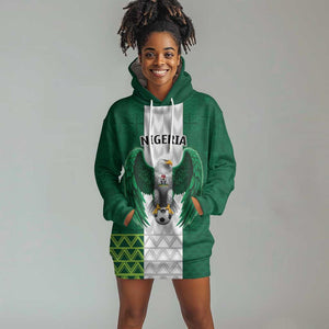 Custom Football African Nigeria Hoodie Dress Retro Nigeria 20-21 Eagle Flag Motif - African Pride