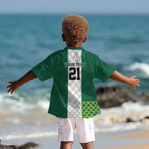 Custom Football African Nigeria Kid Hawaiian Shirt Retro Nigeria 20-21 Eagle Flag Motif - African Pride