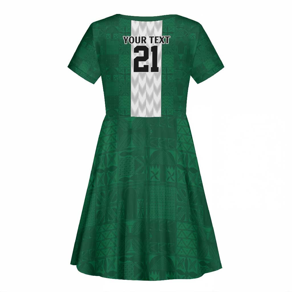 Custom Football African Nigeria Kid Short Sleeve Dress Retro Nigeria 20-21 Eagle Flag Motif - African Pride