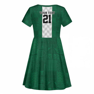 Custom Football African Nigeria Kid Short Sleeve Dress Retro Nigeria 20-21 Eagle Flag Motif - African Pride