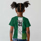 Custom Football African Nigeria Kid T shirt Retro Nigeria 20-21 Eagle Flag Motif - African Pride