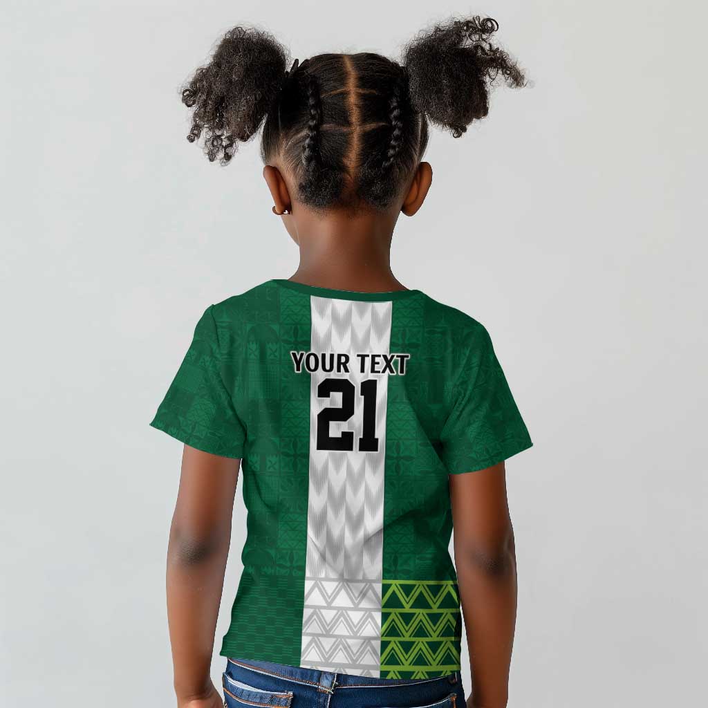 Custom Football African Nigeria Kid T shirt Retro Nigeria 20-21 Eagle Flag Motif - African Pride