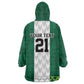 Custom Football African Nigeria Kid Wearable Blanket Hoodie Retro Nigeria 20-21 Eagle Flag Motif - African Pride