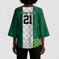 Custom Football African Nigeria Kimono Sleeve Blouse Retro Nigeria 20-21 Eagle Flag Motif