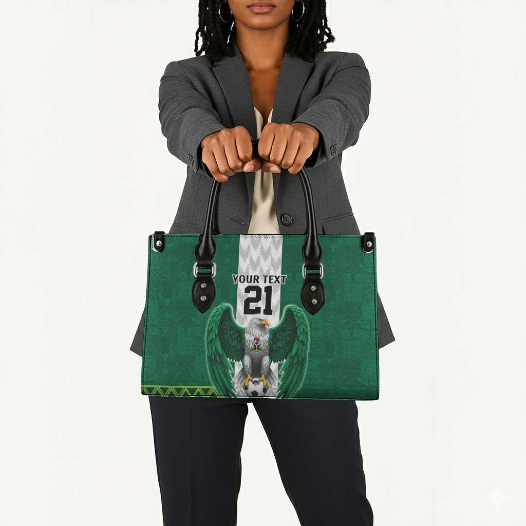 Custom Football African Nigeria Leather Bag Retro Nigeria 20-21 Eagle Flag Motif