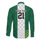 Custom Football African Nigeria Long Sleeve Button Shirt Retro Nigeria 20-21 Eagle Flag Motif - African Pride