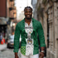Custom Football African Nigeria Long Sleeve Button Shirt Retro Nigeria 20-21 Eagle Flag Motif - African Pride