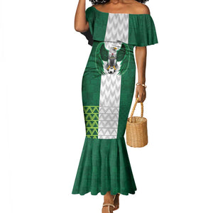 Custom Football African Nigeria Mermaid Dress Retro Nigeria 20-21 Eagle Flag Motif - African Pride