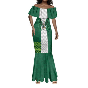 Custom Football African Nigeria Mermaid Dress Retro Nigeria 20-21 Eagle Flag Motif - African Pride