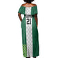 Custom Football African Nigeria Off Shoulder Maxi Dress Retro Nigeria 20-21 Eagle Flag Motif - African Pride