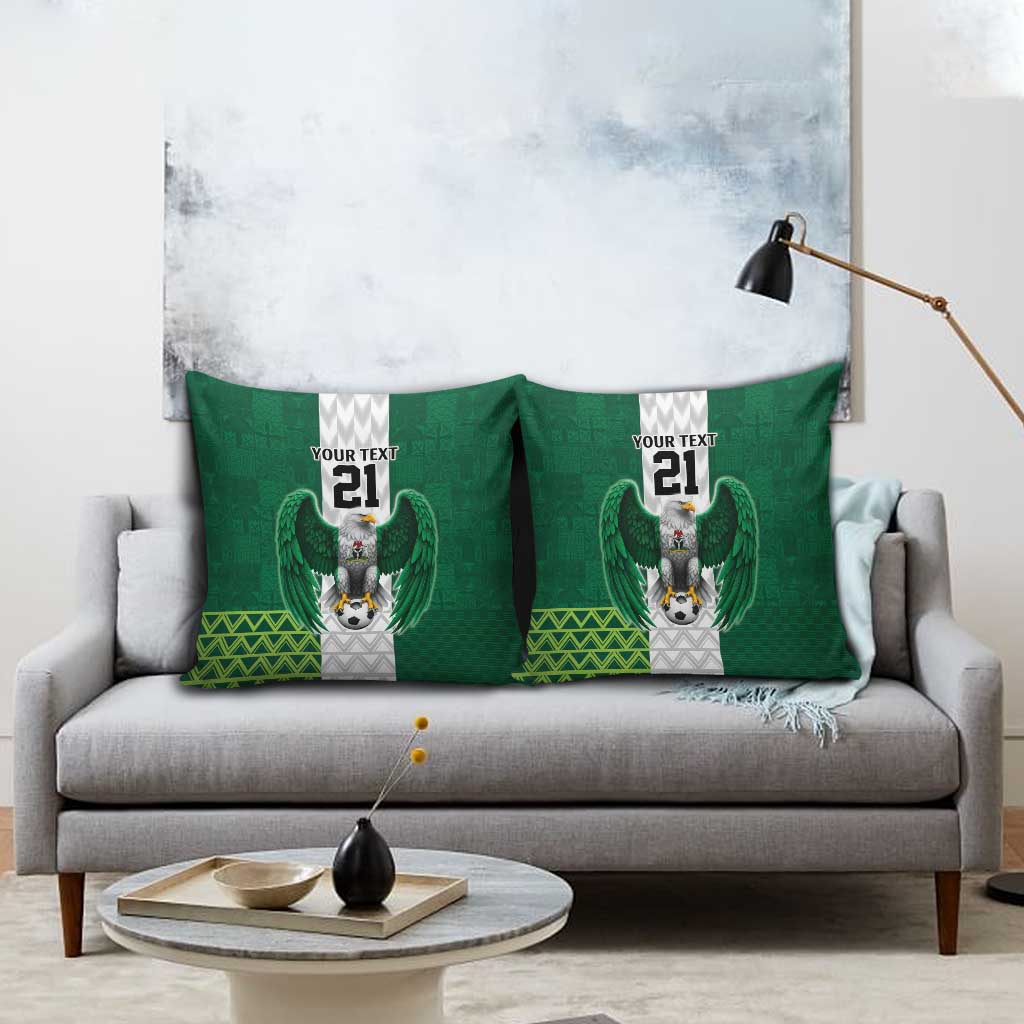 Custom Football African Nigeria Pillow Cover Retro Nigeria 20-21 Eagle Flag Motif